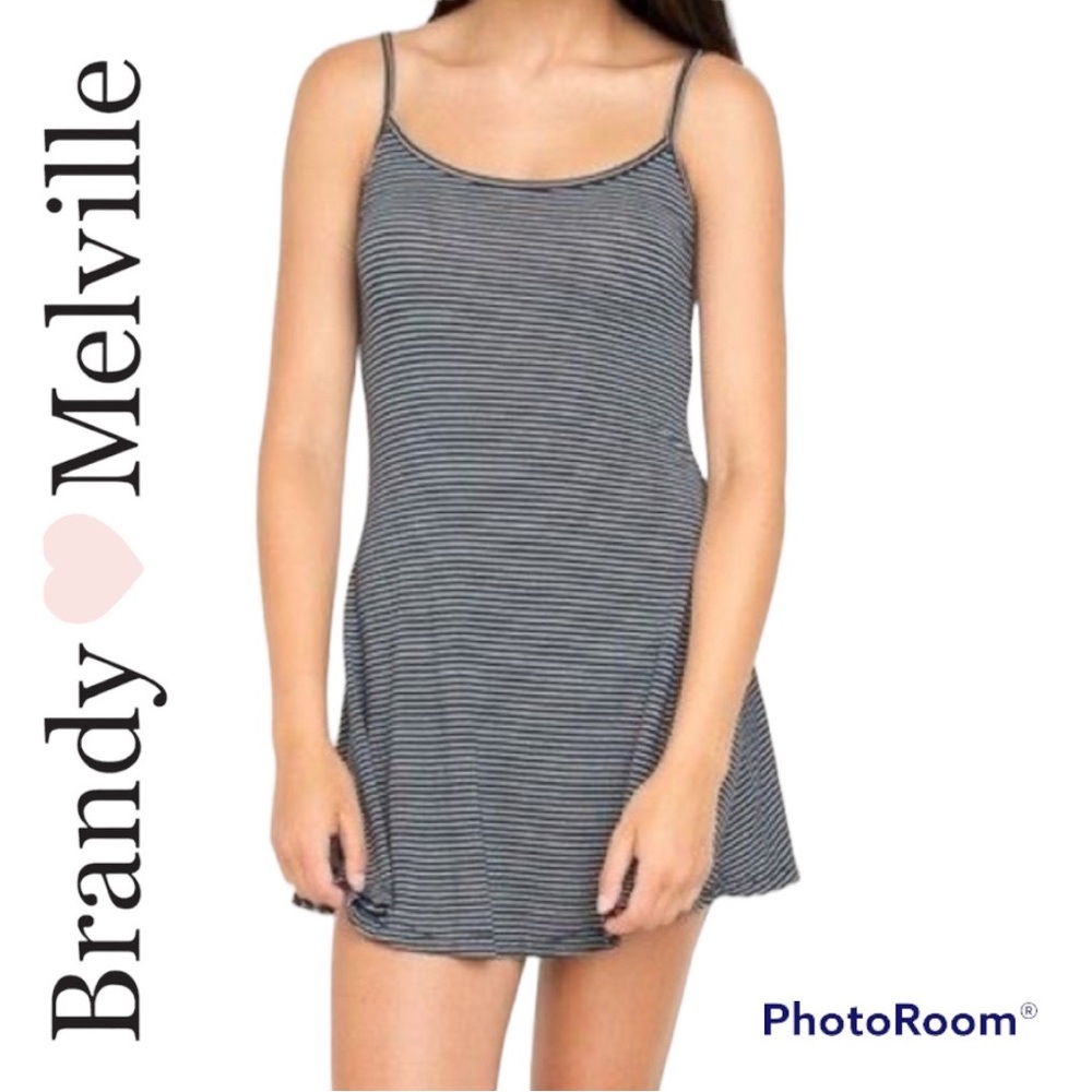 ✨Brandy Melville Hericka Navy Blue Striped Dress✨